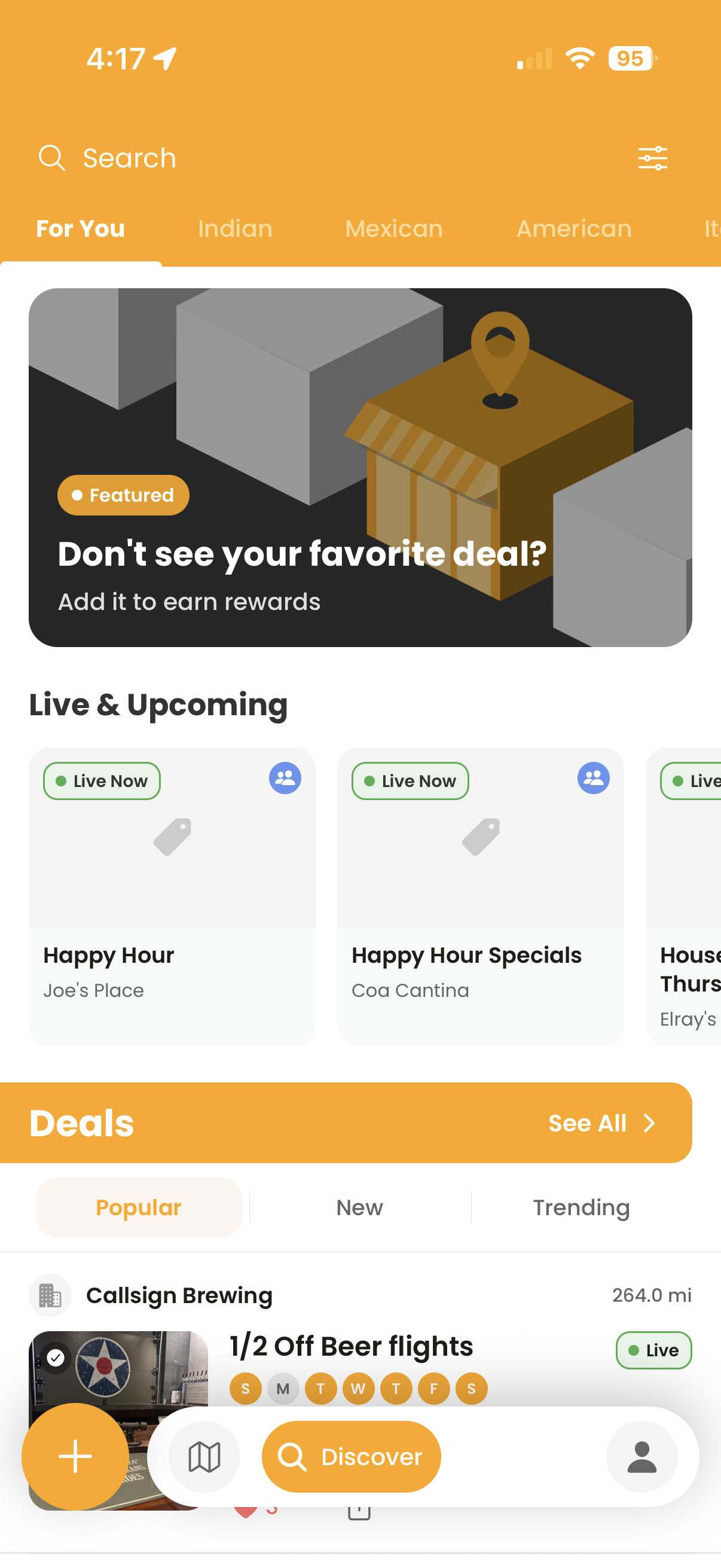 Whir mobile — “For You” deals feed