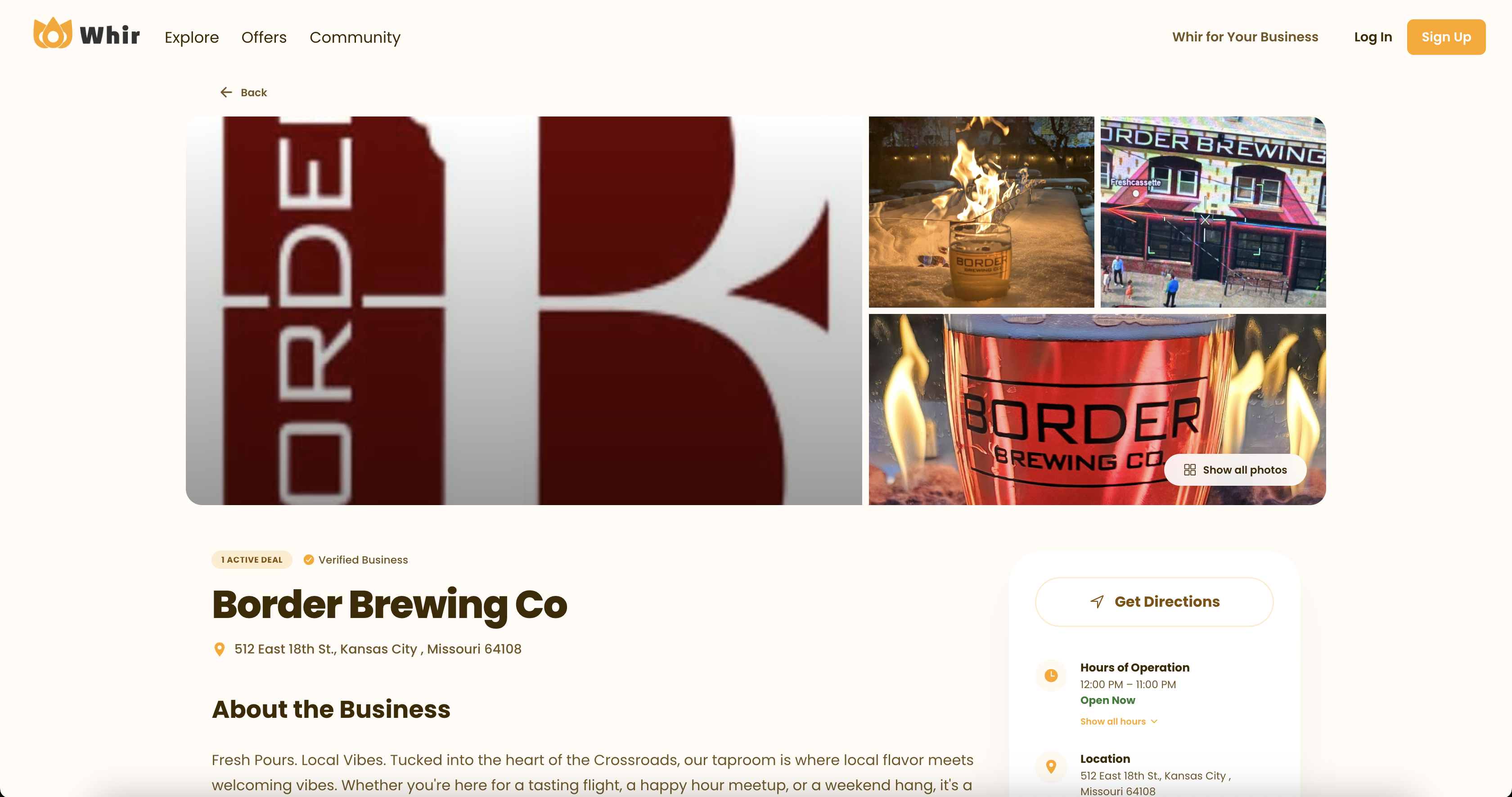 Whir on the web — business profile (Border Brewing Co)
